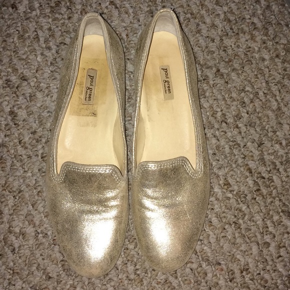 green and gold loafers